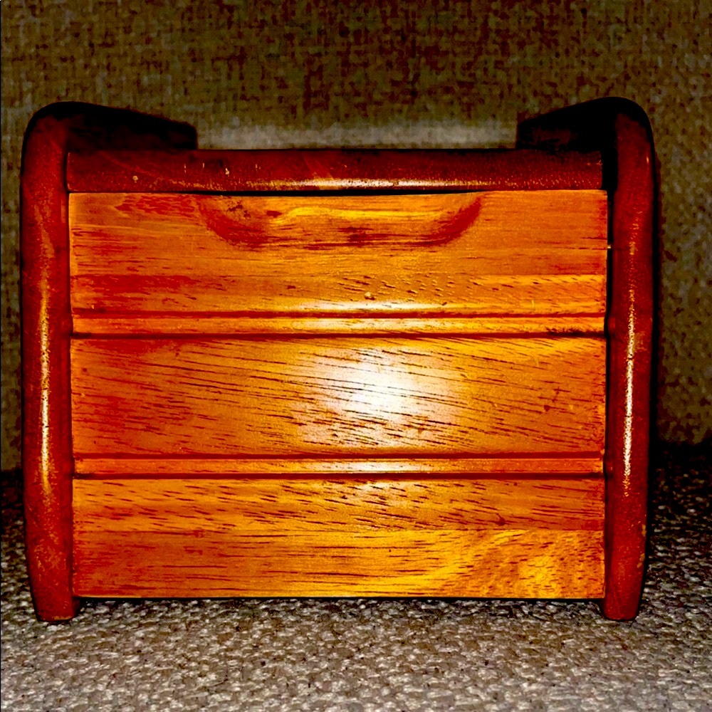 Vintage cottage core Wooden recipe Box